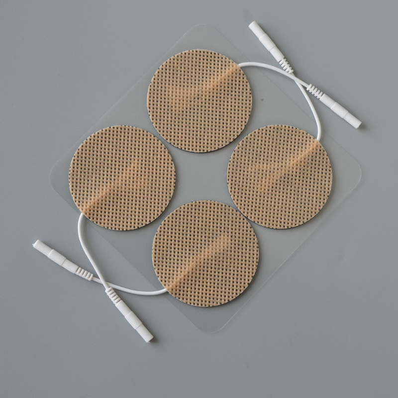 2" Round Premium Re-Usable Self Adhesive Electrode Pads for TENS/EMS Unit, Fabric Backed Pads With Premium Gel