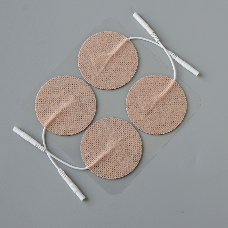 2" Round Premium Re-Usable Self Adhesive Electrode Pads for TENS/EMS Unit, Fabric Backed Pads With Premium Gel